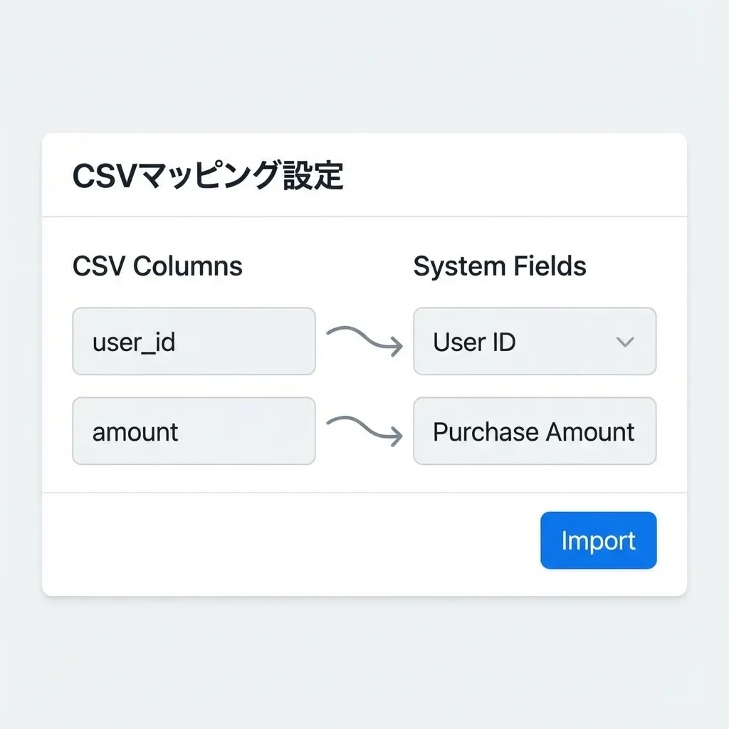 CSVマッピング設定画面