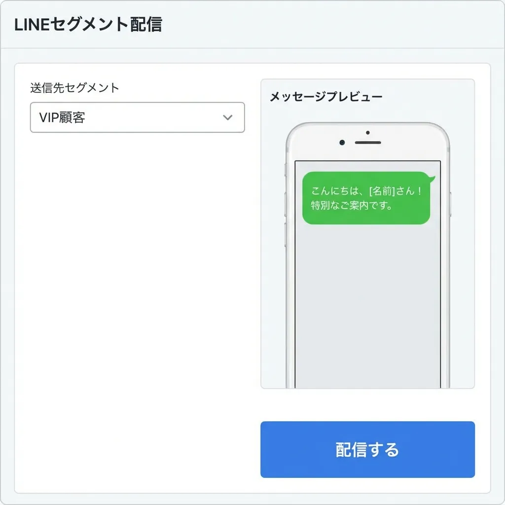 LINE配信セグメント選択画面