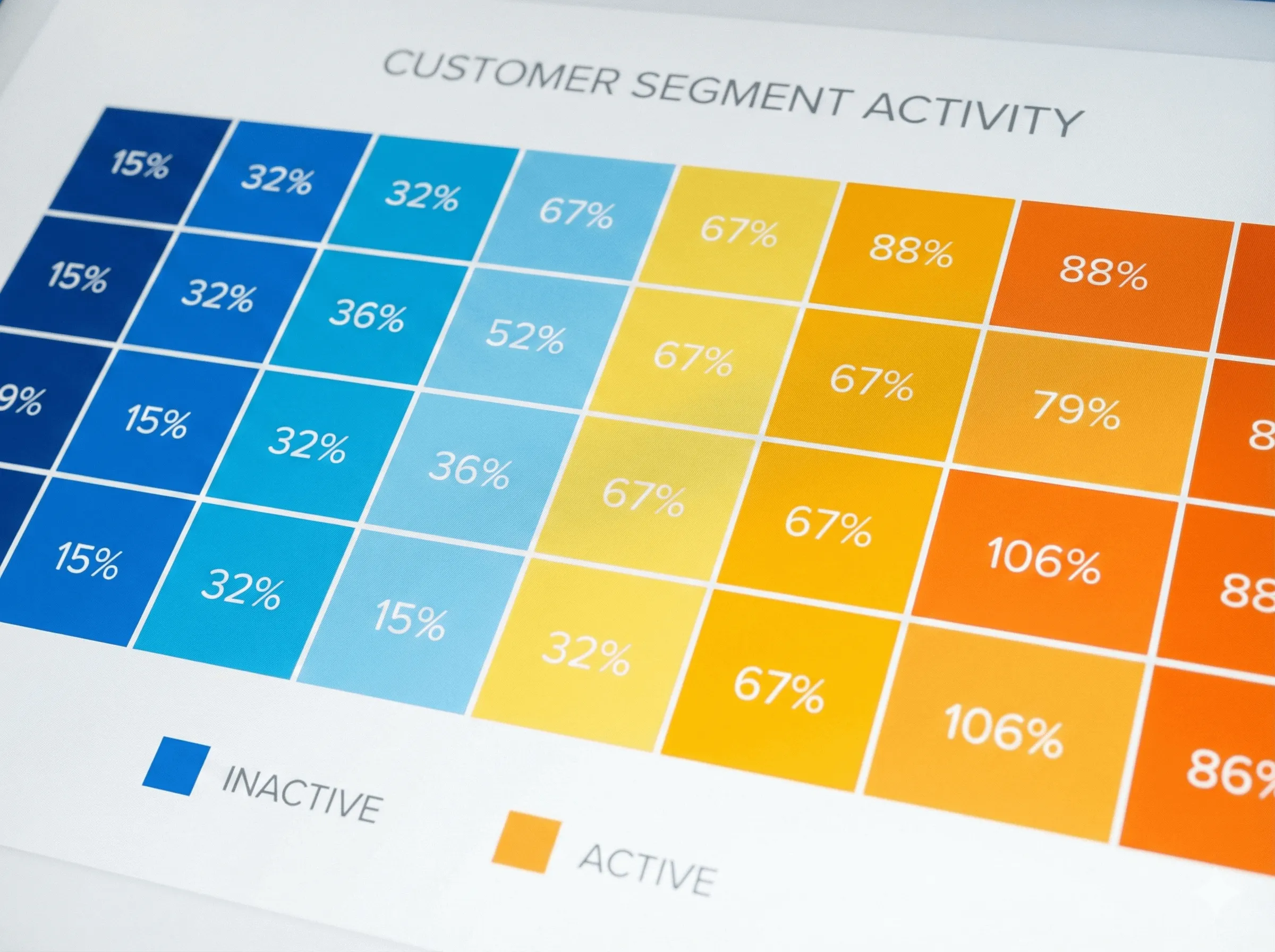 RFマトリクスのヒートマップ画面：顧客の分布状況を可視化